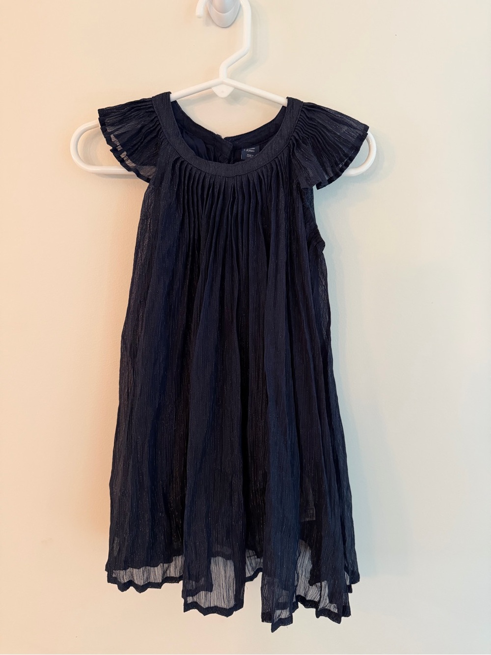 GAP Navy Pleated Cap-Sleeve Party Dress